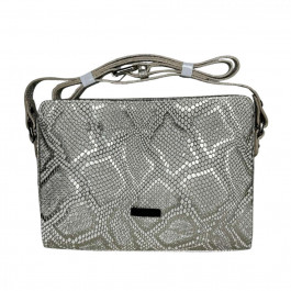 Assa Шкіряна жіноча сумочка через сріблясте плече з тисненням під змію  1040-5