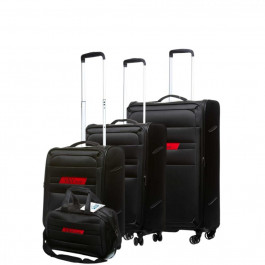 V&V Travel Набір із 3х валіз і сумки з текстилю чорного кольору  8022 Black