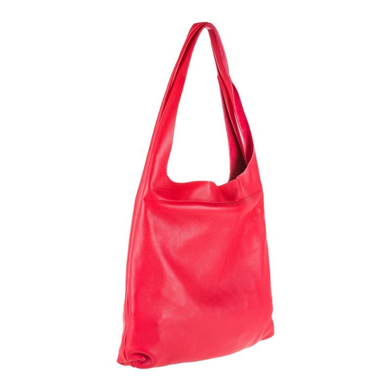 Assa Шкіряна жіноча сумка без підкладки червона  933-кр - зображення 1