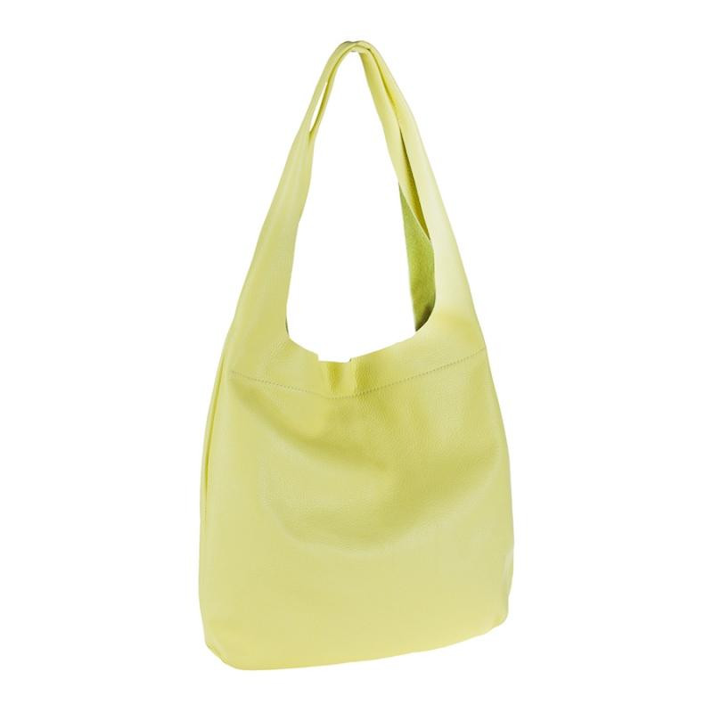 Assa Шкіряна жіноча сумка лимонного відтінку без підкладки  933 - зображення 1