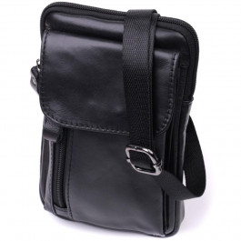 Vintage Чоловіча сумка на пояс шкіряна чорна  22563