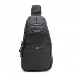 Keizer Чоловічий шкіряний рюкзак на одне плече чорний  K1612-11bl-black