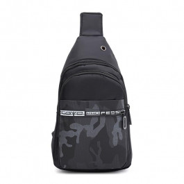 Keizer Чоловічий рюкзак на одне плече текстильний чорний  C17036bl-black