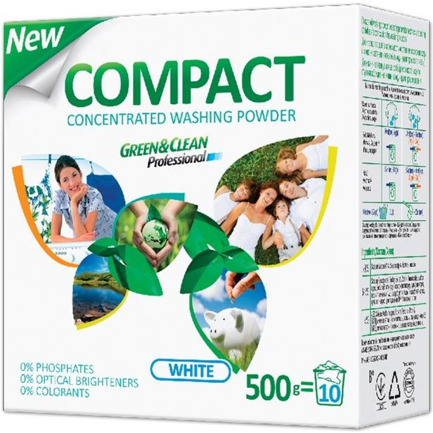 Green&Clean Стиральный порошок Professional Compact 500 г (4823069702250) - зображення 1