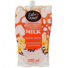 Dolce Vero Рідке мило  Vanilla Milk з молочними протеїнами дой-пак 500 мл (4820091146939)