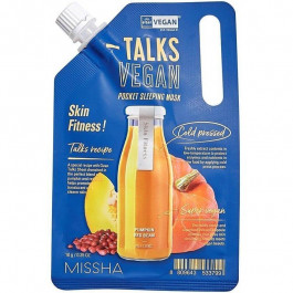   Missha Ночная маска для лица  Talks Vegan Pocket Sleeping Pack # Skin Fitness для гладкости кожи 10 г (8809