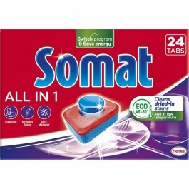 Somat Таблетки для миття посуду All in one 24 таблетки (9000101347777)