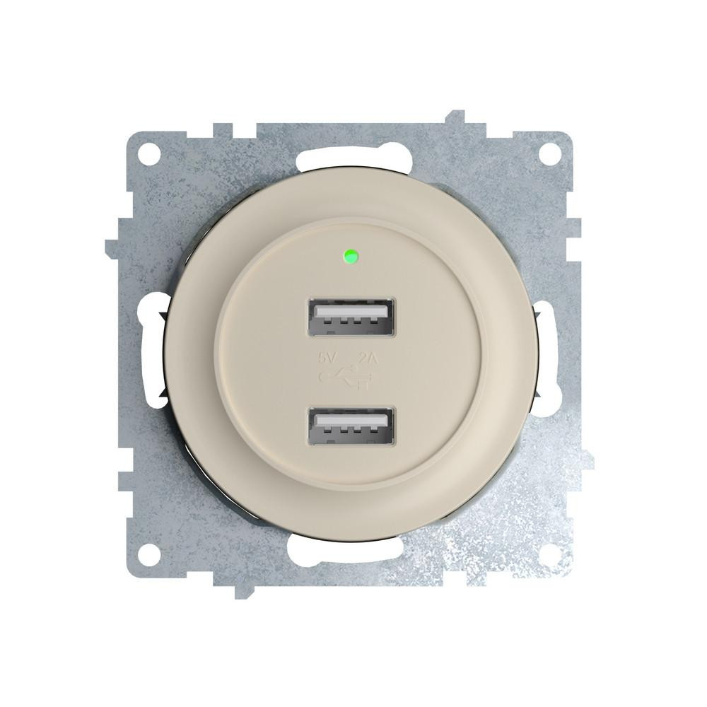 OneKeyElectro Florence USB двойная с подсветкой бежевый (1E10351301) - зображення 1