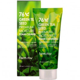 FarmStay Очищающая пенка для умывания  Green Tea Seed Premium Moisture Foam Cleansing с семенами зеленого чая
