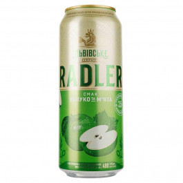 Львівське Пиво  Radler Яблуко та м'ята, світле, 3,5%, з/б, 0,48 л (4820250942860)