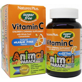 Nature's Plus Animal Parade Вітамін C без цукру Апельсин 90 жувальних таблеток (97467299221)