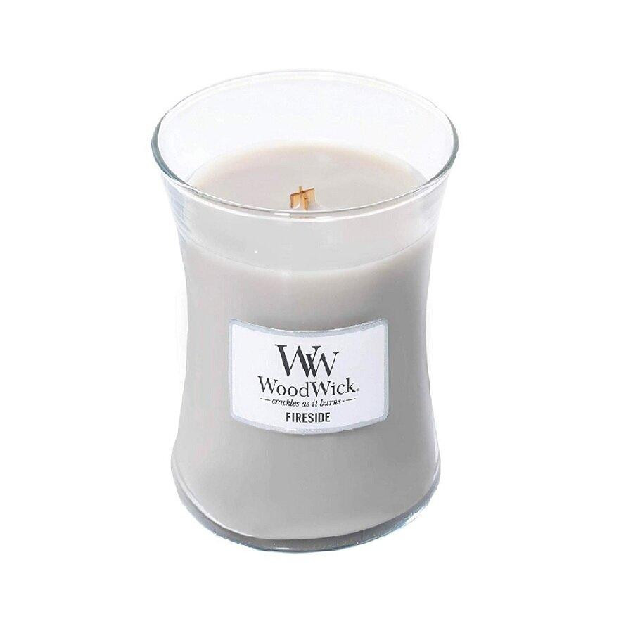 WoodWick Ароматична свічка з ароматом копченого дерева та яблучної шкірки  Medium Fireside 275 г (92106E) - зображення 1