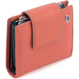 ST Leather Шкіряний жіночий гаманець рожевого кольору з хлястиком на магніті  1767248