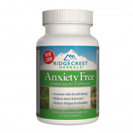 RidgeCrest Herbals Комплекс для Снижения Стресса, Anxiety Free, RidgeCrest Herbals, 60 гелевых капсул