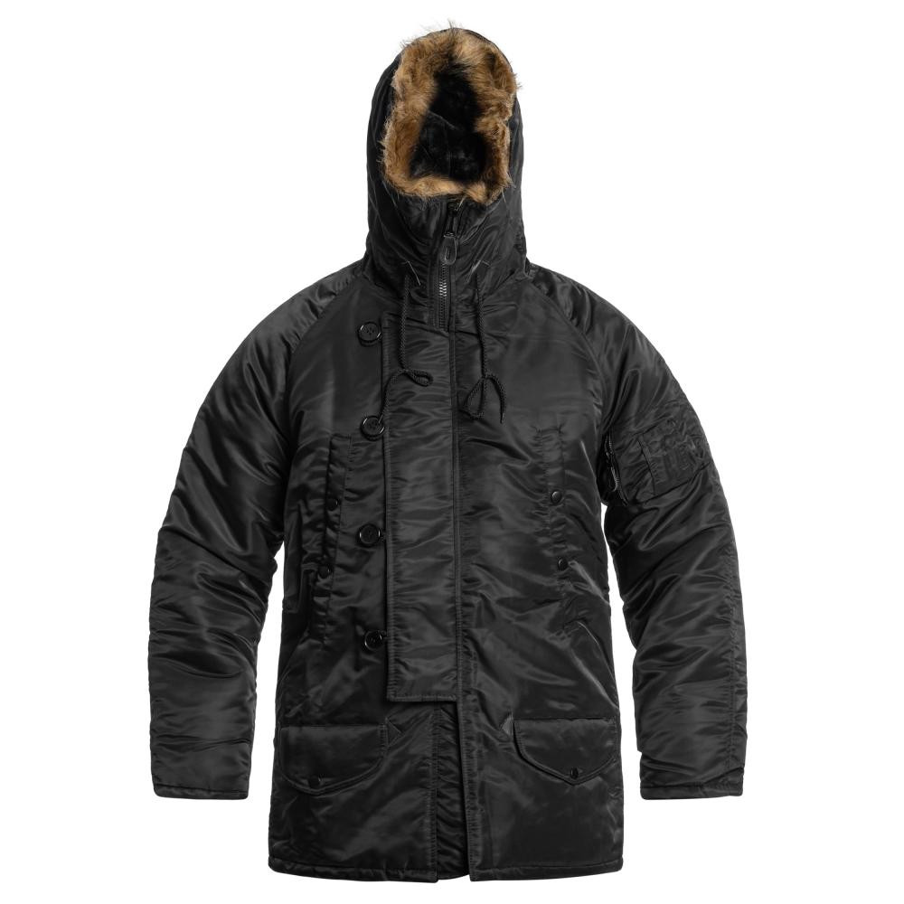 Mil-Tec Куртка парка Аляска з хутром US N3B PARKA Чорна M (10181202-903) - зображення 1