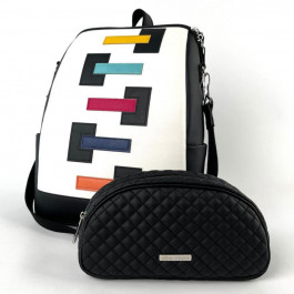 Alba Soboni Комплект із рюкзака та косметички чорно-білий  N23017-133672