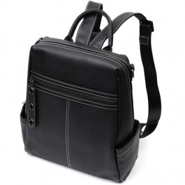 Vintage Жіночий рюкзак-сумка шкіряний чорний  22314