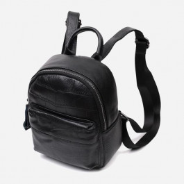 Vintage Сумка-рюкзак жіноча шкіряна  leather-22434 Чорна