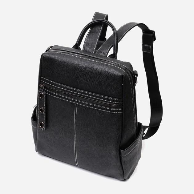 Vintage Сумка-рюкзак жіноча шкіряна  leather-22314 Чорна - зображення 1