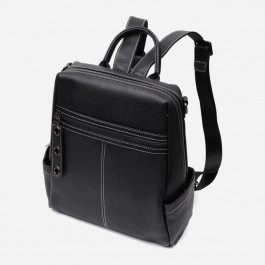 Vintage Сумка-рюкзак жіноча шкіряна  leather-22314 Чорна