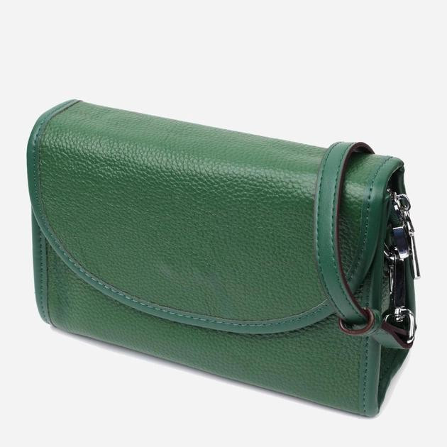 Vintage Сумка крос-боді жіноча шкіряна  leather-22260 Зелена - зображення 1