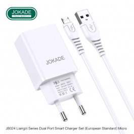 JOKADE JB024 Dual port with cable Micro USB White
