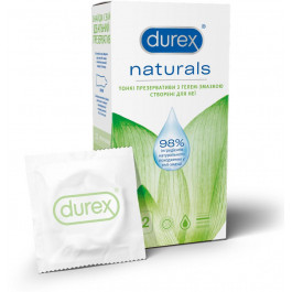 Durex Презервативы латексные с гелем-смазкой  Naturals (тонкие) 12 шт (4820108004931)