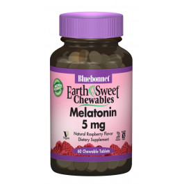 Bluebonnet Nutrition Мелатонін 5мг, Смак Малини, Earth Sweet Chewables, , 60 жувальних таблеток