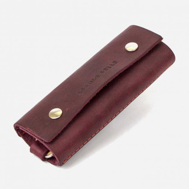 Grande Pelle Ключница кожаная  leather-11389 Бордовая - зображення 1