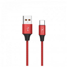 SkyDolphin S55T Neylon USB to Type-C 1m Red (USB-000437)