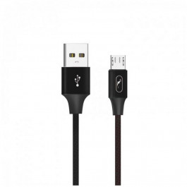 SkyDolphin S55V Neylon USB to microUSB 1m Black (USB-000438)