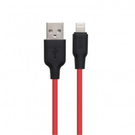 Hoco X21 Plus USB to Lightning 0.25m Black/Red (6931474712356)