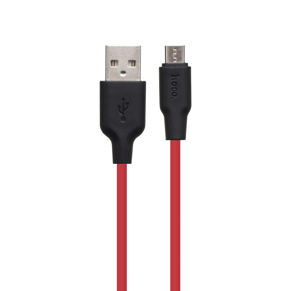 Hoco X21 Plus USB to Micro-USB 0.25m Black/Red (6931474712400) - зображення 1