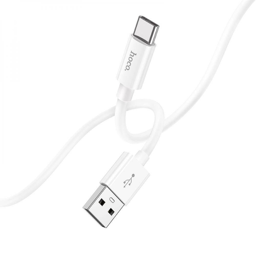 Hoco X87 Magic Silicone USB Type-A to Type-C 1m White (6931474783240) - зображення 1