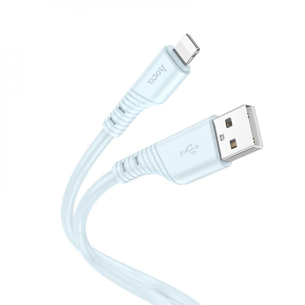 Hoco X97 Crystal Color USB Type-A to Lightning 1m Light Blue (6931474799807) - зображення 1