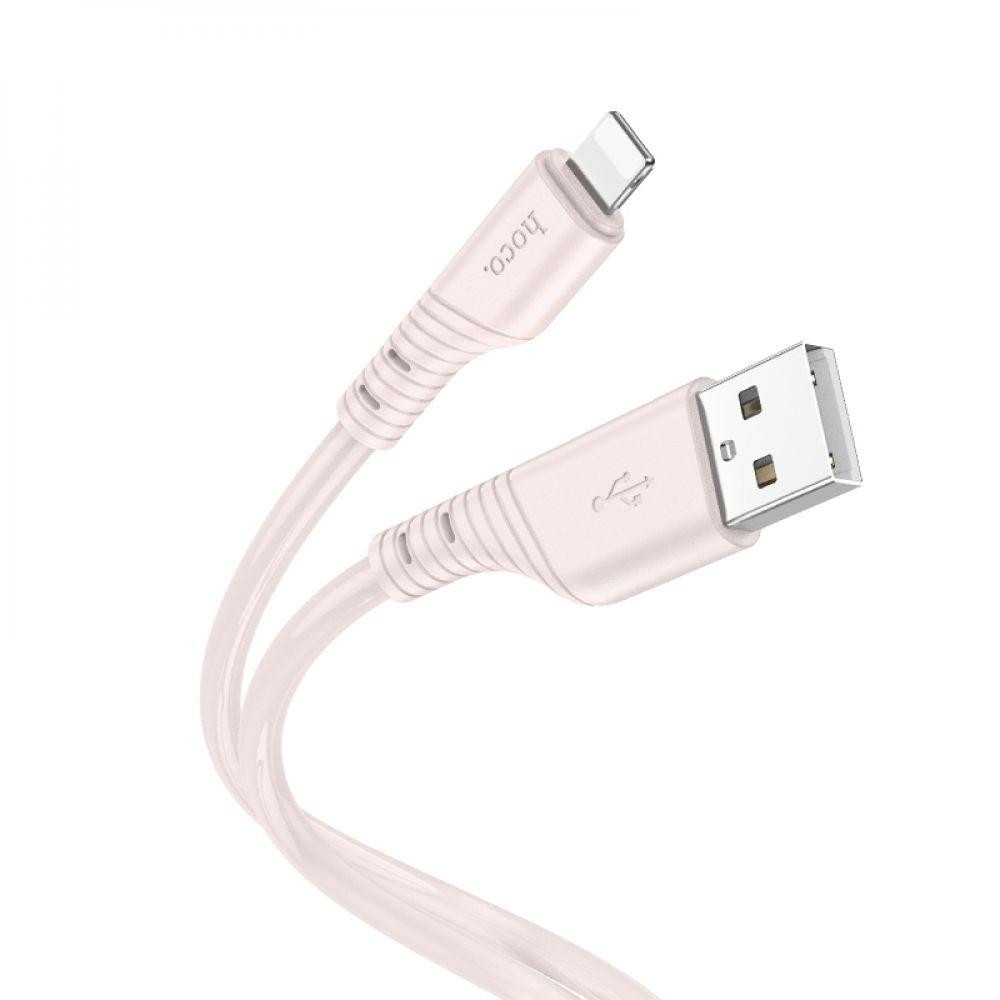 Hoco X97 Crystal Color USB Type-A to Lightning 1m Light Pink (6931474799821) - зображення 1