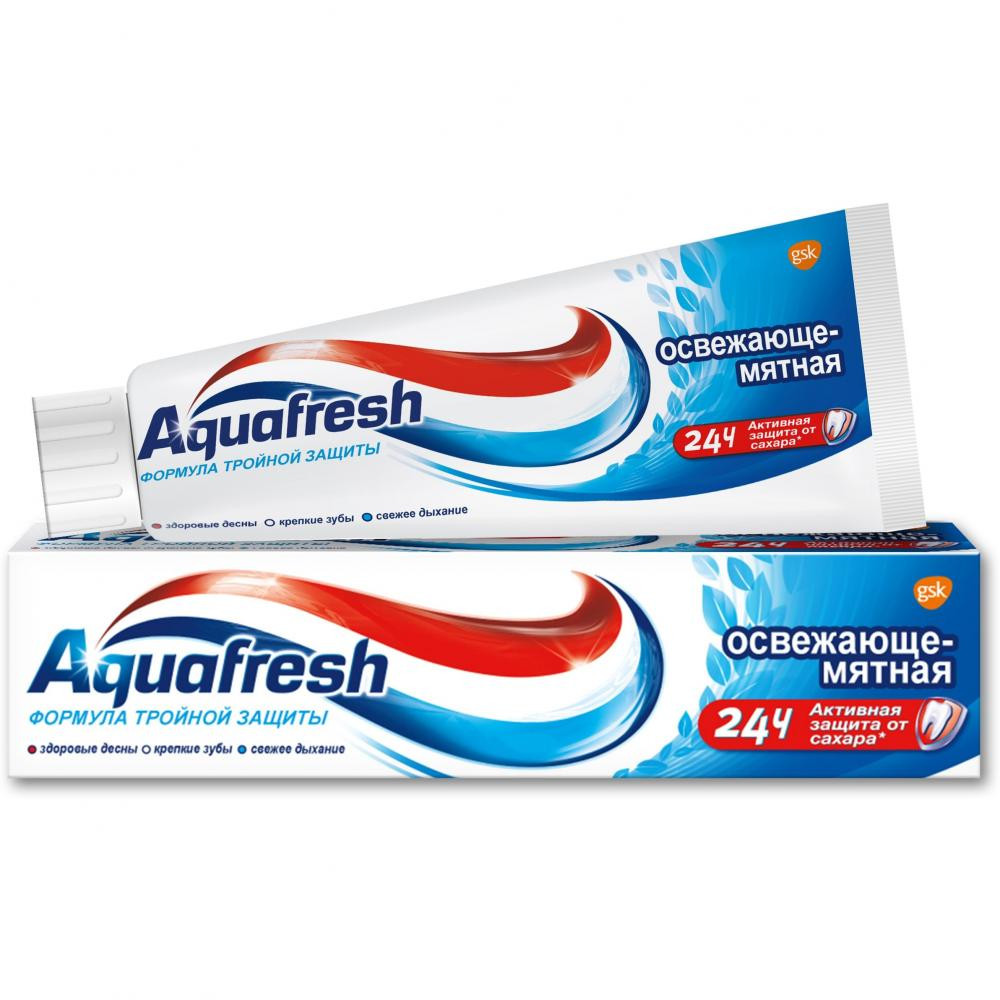 Aquafresh Зубная паста Аквафреш Освежающе-мятная family 100 мл (5901208700257) - зображення 1