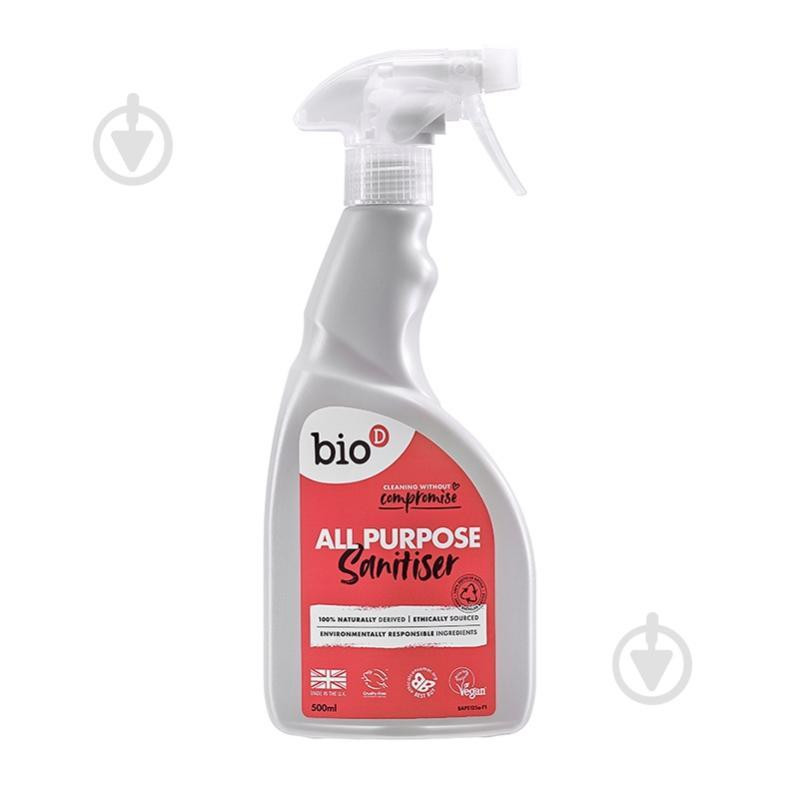 Bio-D Органічний миючий засіб для очищення і нейтралізації запаху  All Purpose Sanitiser Spray/Refill, 500 - зображення 1