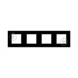 Livolo Рамка розетки 4 места черный стекло (C7-SR/SR/SR/SR-12)