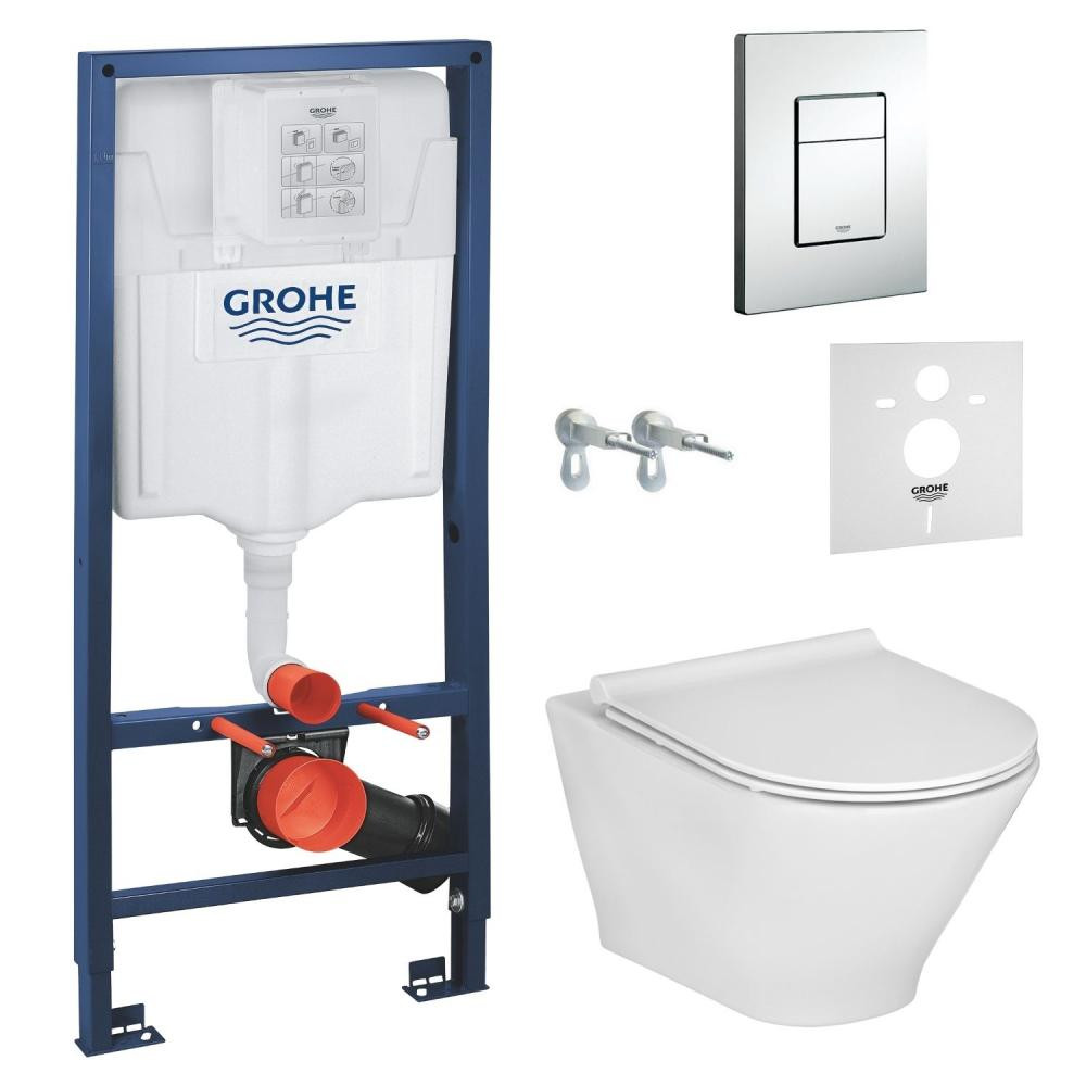 GROHE Rapid SL 38772001+Roca Gap Round Rimless A34H0N8000 - зображення 1