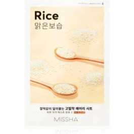 Missha Airy Fit Rice тканинна маска для обличчя з очищаючим та освіжаючим ефектом 19 гр