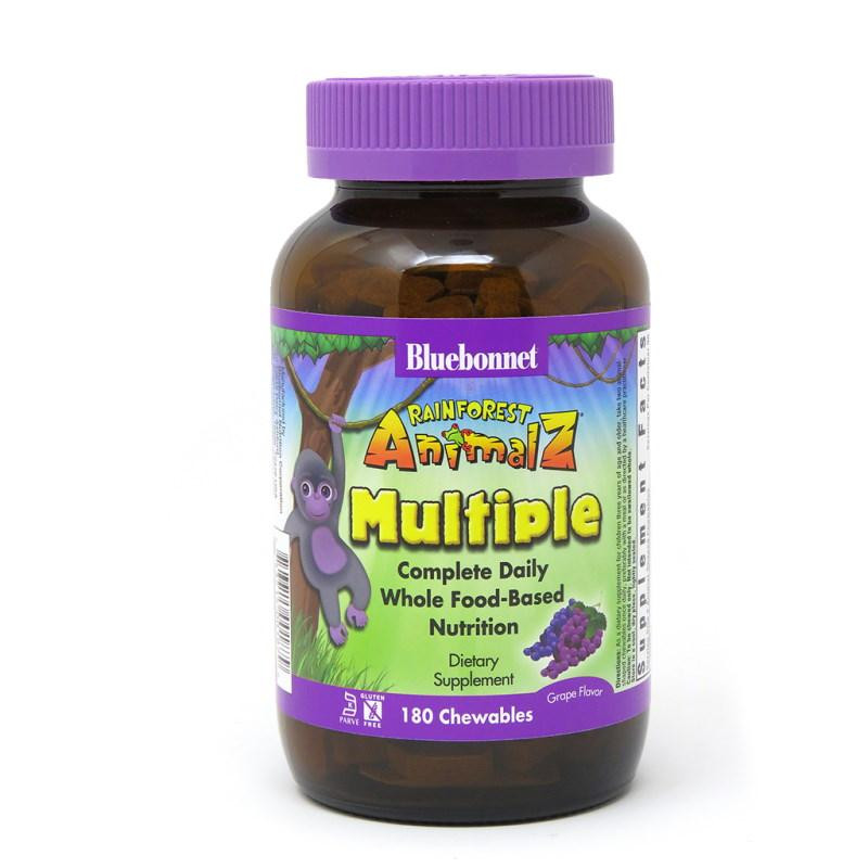 Bluebonnet Nutrition Rainforest Animalz Multiple 180 жувальних таблеток Виноград - зображення 1