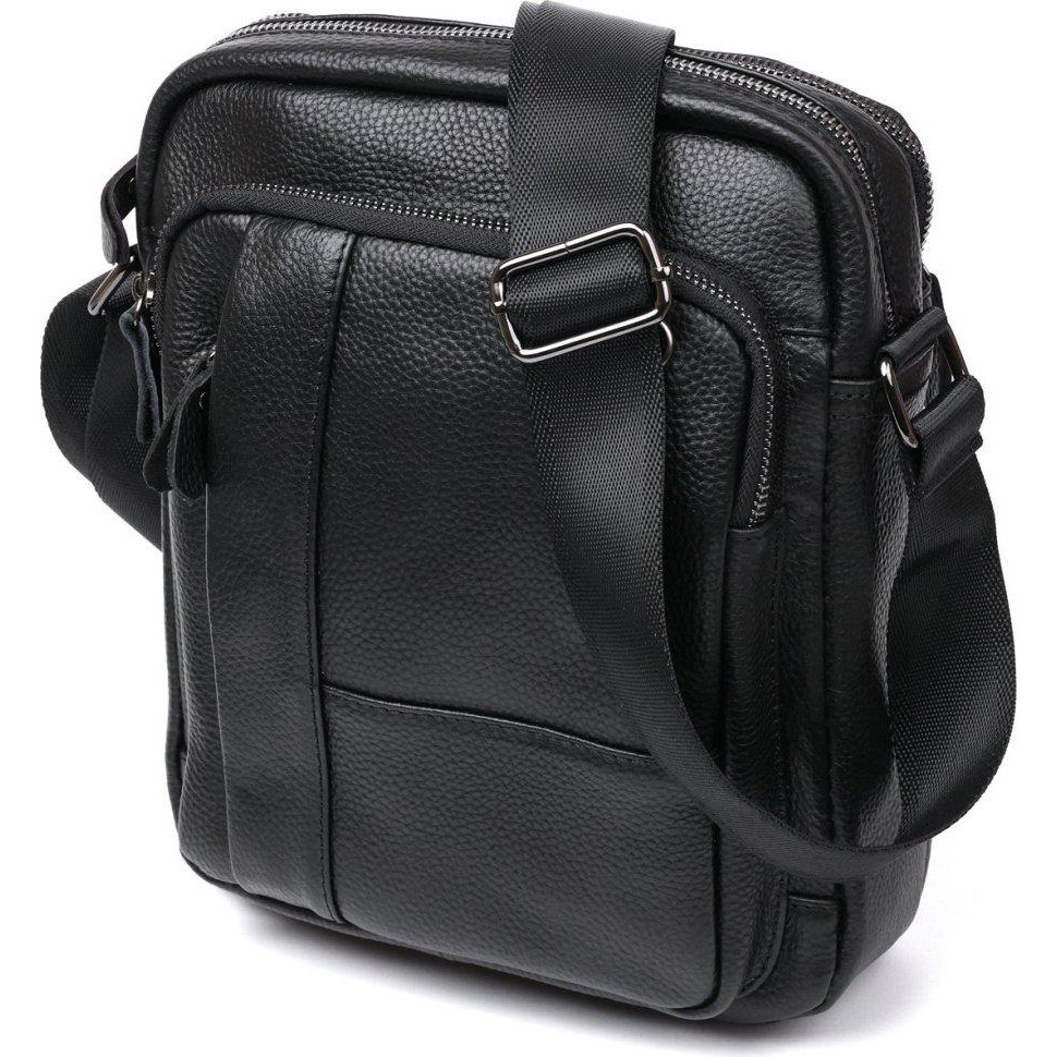Vintage Функціональна чоловіча сумка-планшет із чорної шкіри флотар  (20677) - зображення 1