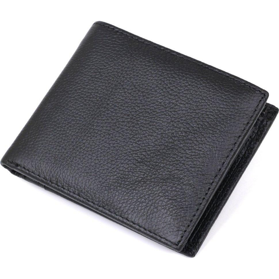 Vintage Чорний класичний чоловічий гаманець із зернистої шкіри без фіксації  (2420475) - зображення 1