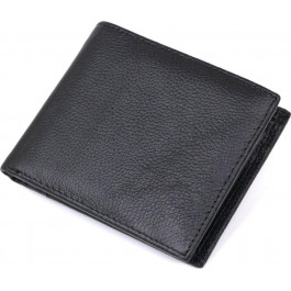 Vintage Чорний класичний чоловічий гаманець із зернистої шкіри без фіксації  (2420475)