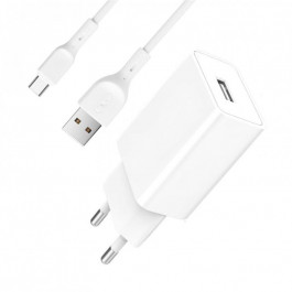 SkyDolphin SC36T 1USB 2.4A White + USB Type-C cable (MZP-000117)