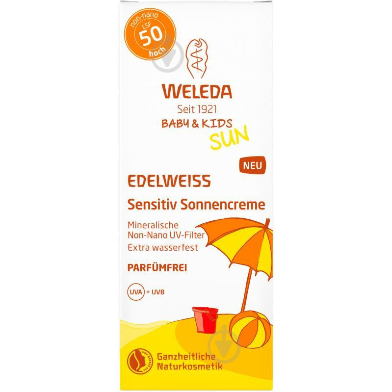Weleda Сонцезахисний крем  Едельвейс для чутливої шкіри SPF 50 50 мл (4001638500265) - зображення 1