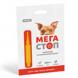 ProVET Краплі  «Мега Стоп» для собак 10-20 кг, 1 піпетка (від зовнішніх та внутрішніх паразитів) (PR241743)