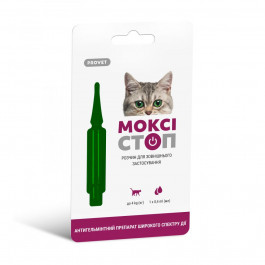 ProVET MoksiStop - капли ПроВет МоксиСтоп от глистов для кошек Вес до 4 кг, одна пипетка (PR241916)