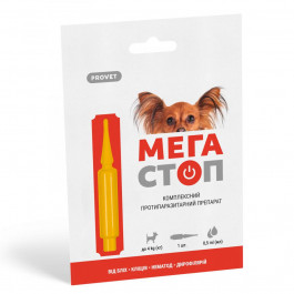 ProVET Мега Стоп от внешних и внутренних паразитов для собак до 4 кг 1 пипх0.5 мл (PR241745)